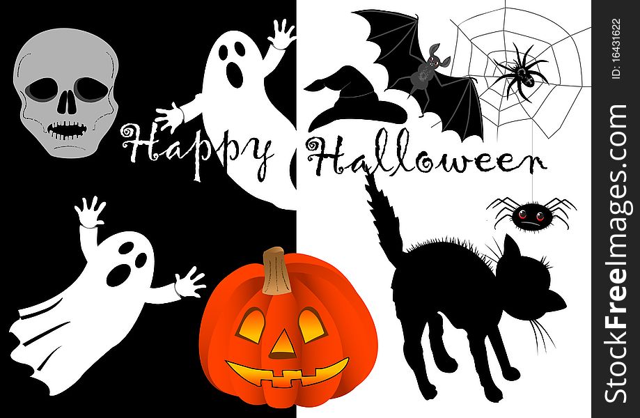 Halloween set icons. vector illustration. Halloween set icons. vector illustration.