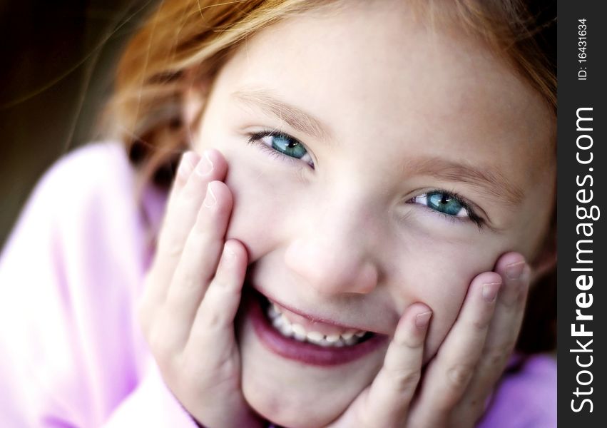 Portrait of young little girl with focus on eyes. Portrait of young little girl with focus on eyes