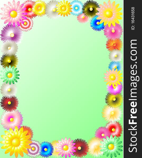 Flowers background in different colors