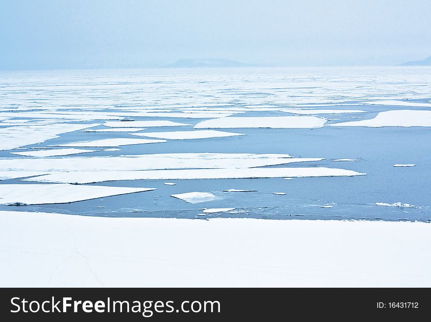 Ice on the sea thaws in the spring