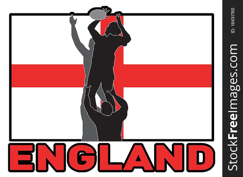 Rugby line-out england flag