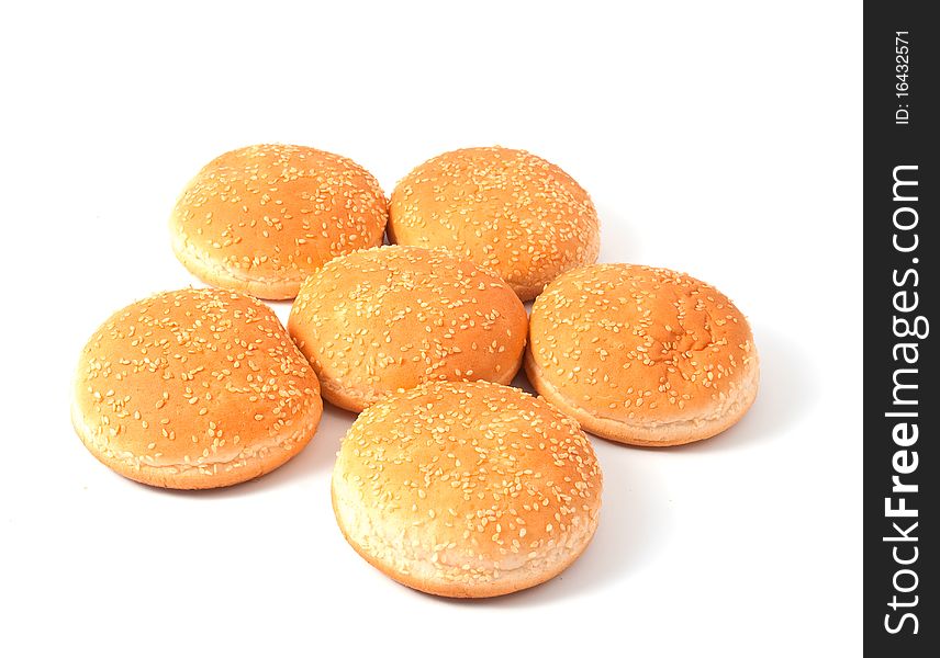 Buns for hamburger, cheeseburger on a white background