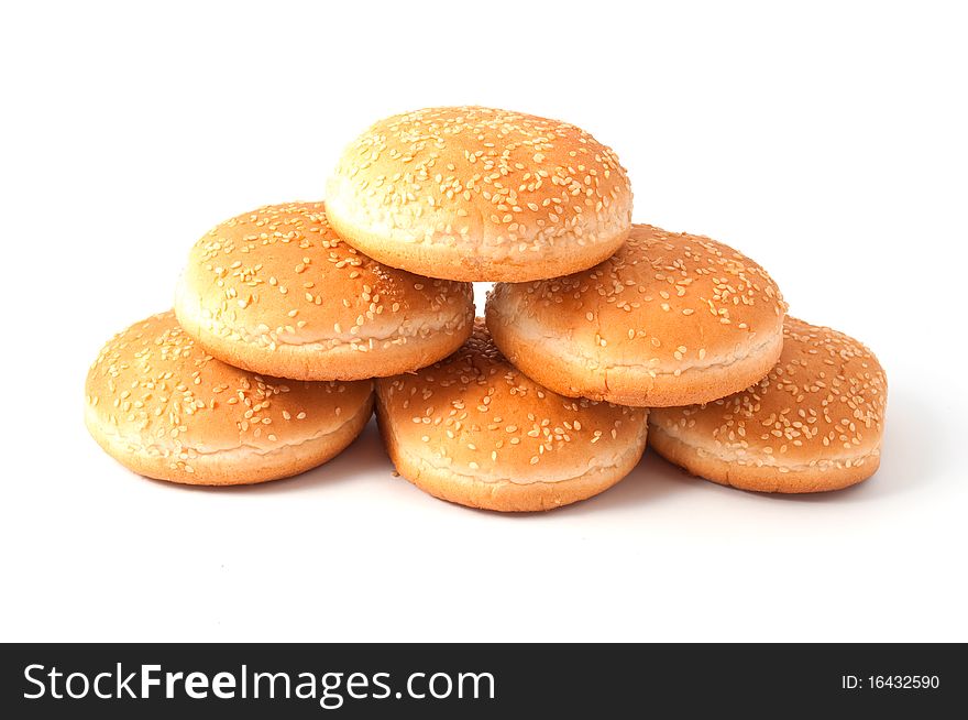 Buns for hamburger, cheeseburger on a white background