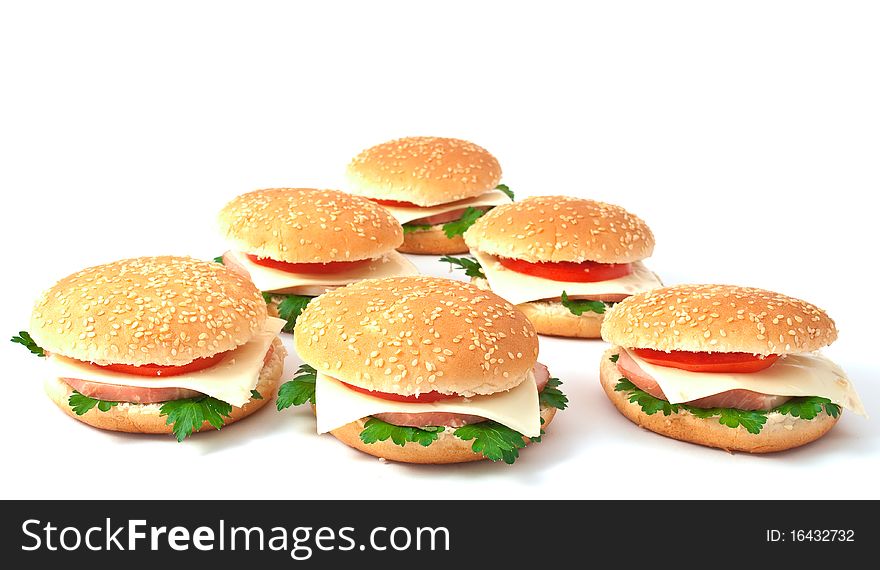 Cheeseburger, hamburger on a white background