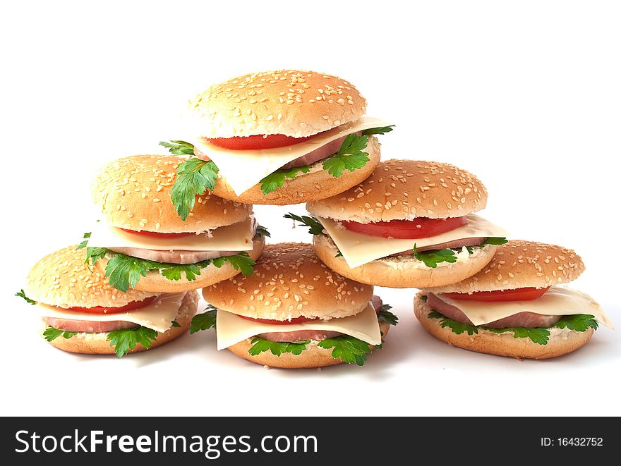 Cheeseburger, hamburger on a white background