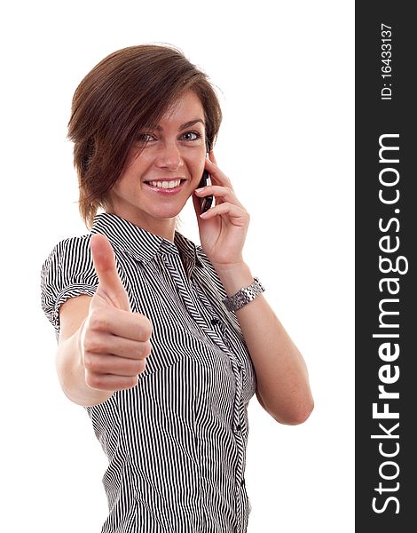 Woman Talking By Cell Phone