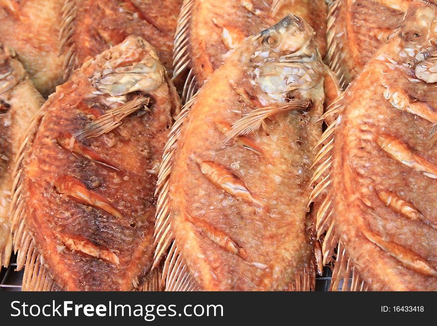 Grilled fish in the street market, Thailand