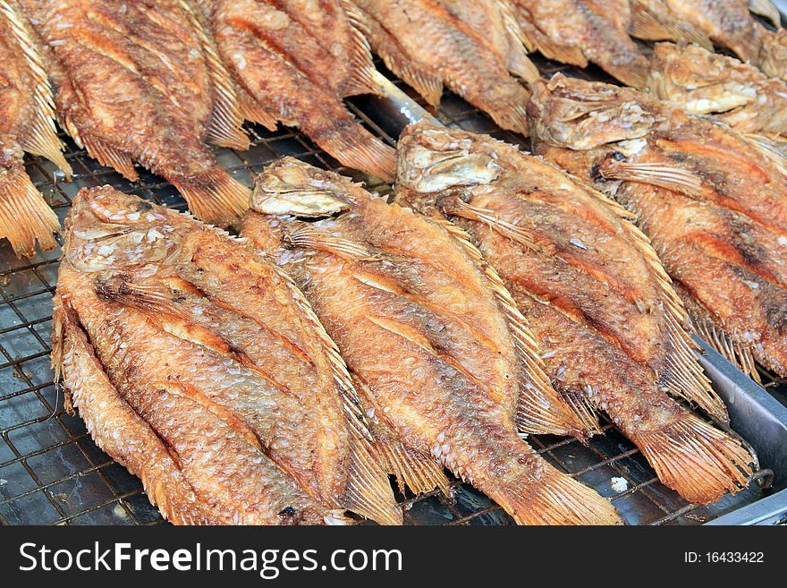 Grilled fish in the street market, Thailand