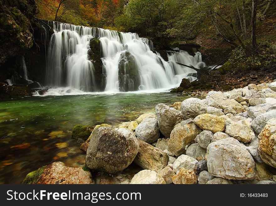 Spring river in the autumn atmosphere. Spring river in the autumn atmosphere