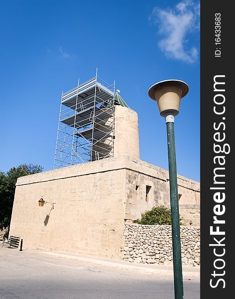 Ta Kola Windmill, Gozo being renovated