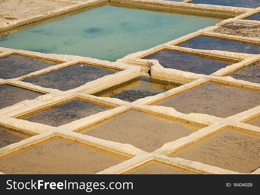 Pattern created by Salt Pans off Xwejni Bay, Gozo