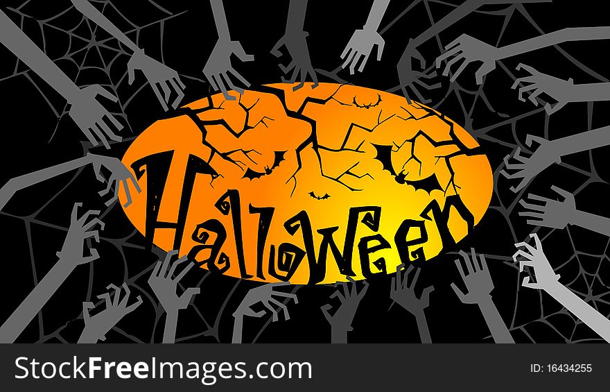 Halloween greeting card or Party Invitation