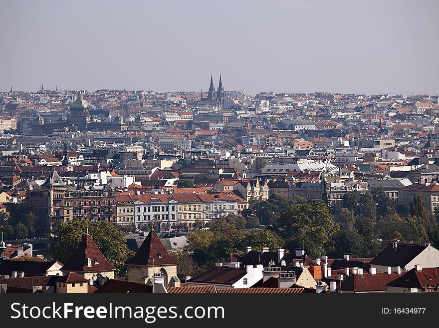 The View on the autumn Prague, beautifull view