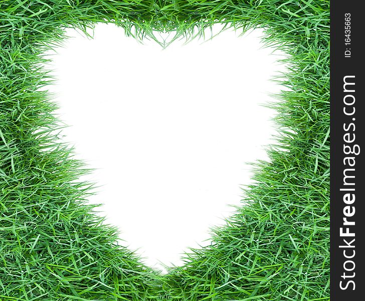 Grass heart shape for photo frame. Grass heart shape for photo frame