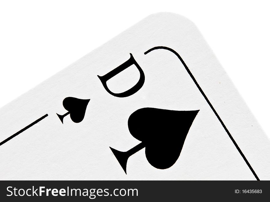 Queen os spades isolated on white background. Queen os spades isolated on white background