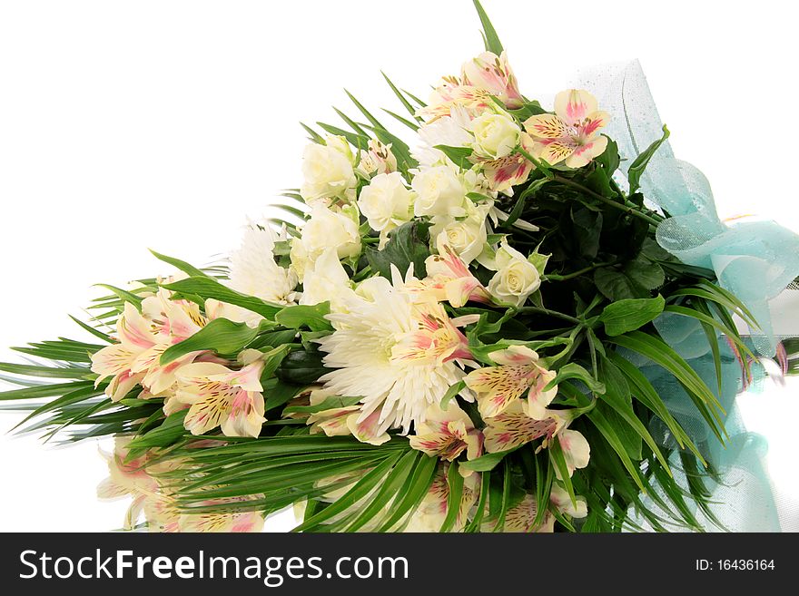 Bouquet flowers on a white background, is isolated. Bouquet flowers on a white background, is isolated.