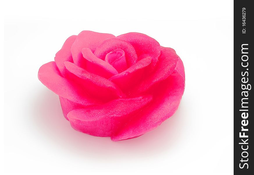 Rose shaped soap isolated on white