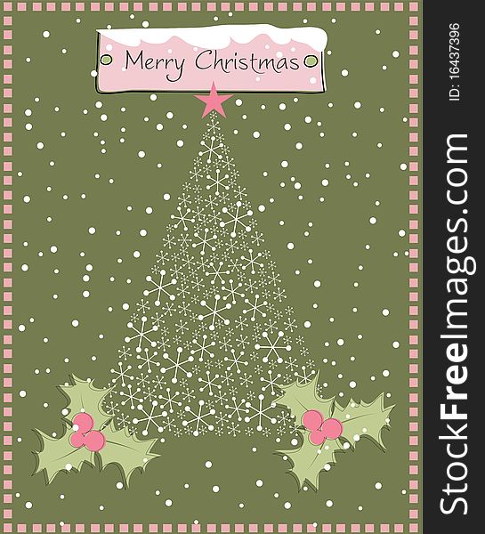 Christmas tree made with snowflakes,