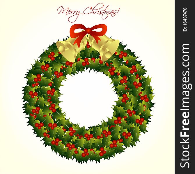 Christmas wreath with bells,