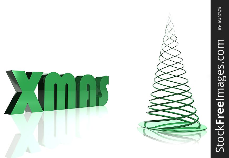 Abstract Green Christmas Tree