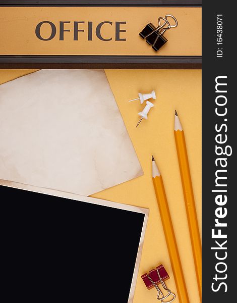 Subjects connected and illustrating office work.