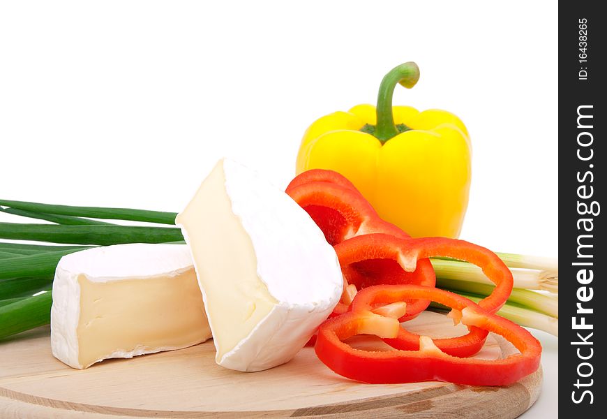 Wheel Of French Cheese With Vegetables