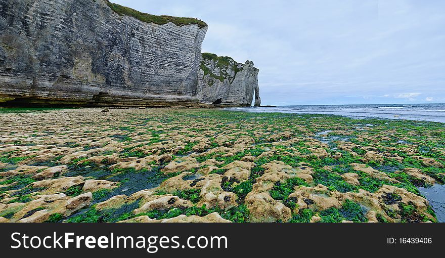 Alabaster Coast. (Côte d'Albâtre.) Panorama. Etretat. France