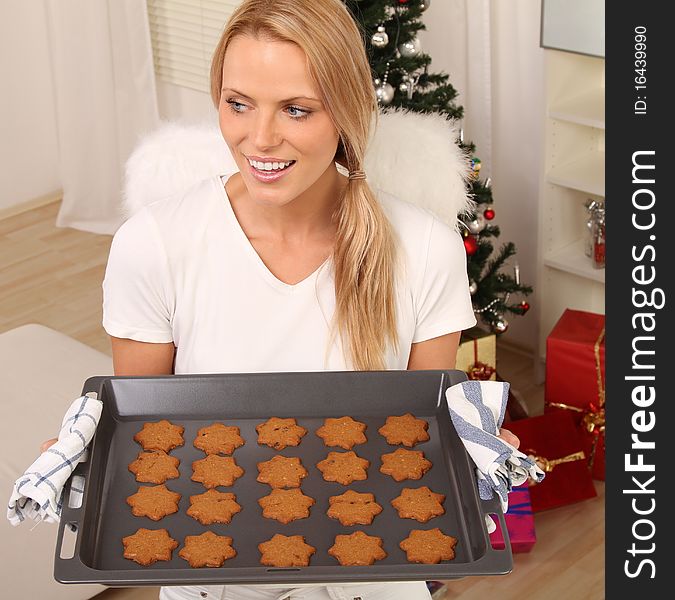 Blond Angel With Cookies