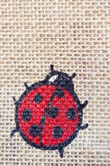 Lady Bug Canvas Stock Photography Lady Bug Canvas Stock Photography
