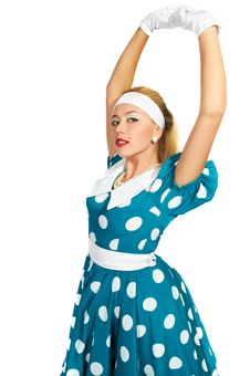 Lady In A Polka Dot Dress Stock Images Lady In A Polka Dot Dress Stock Images