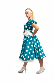Lady In A Polka Dot Dress Stock Photos Lady In A Polka Dot Dress Stock Photos