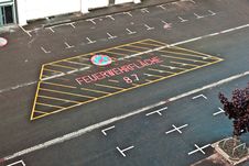 Marked Parking Lot For Fire Brigade Royalty Free Stock Photos