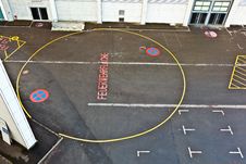 Marked Parking Lot For Fire Brigade Stock Photography