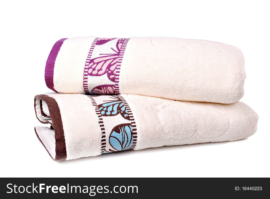 Towel isolated on white with clipping path