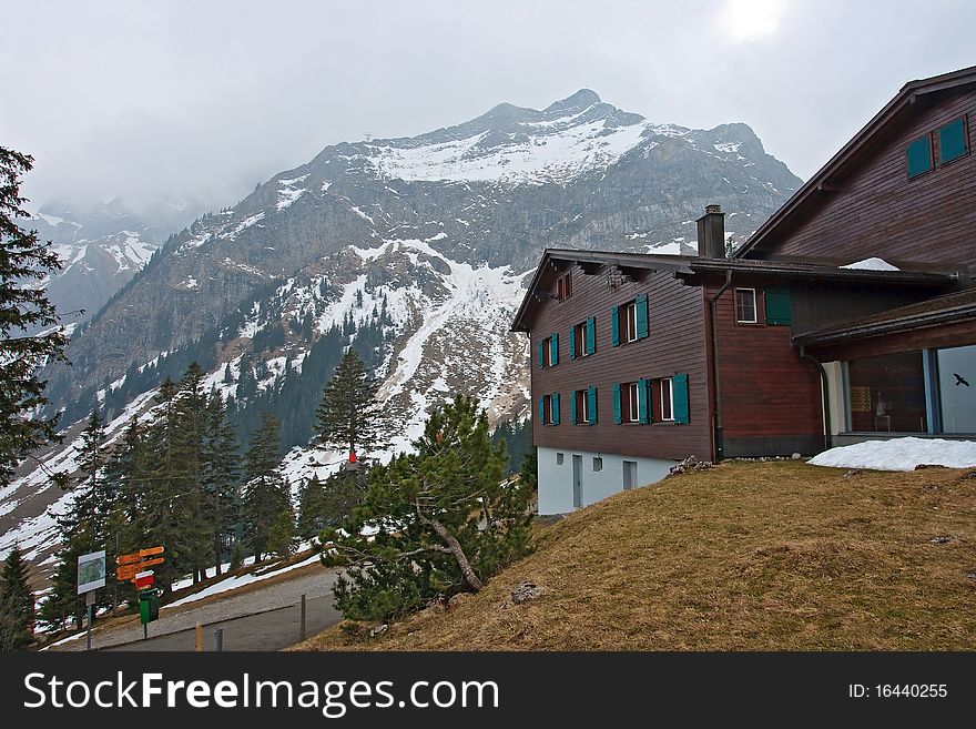 Building of Public Cable car railway Station to Pilatus Mountain at Lucern Switzerland