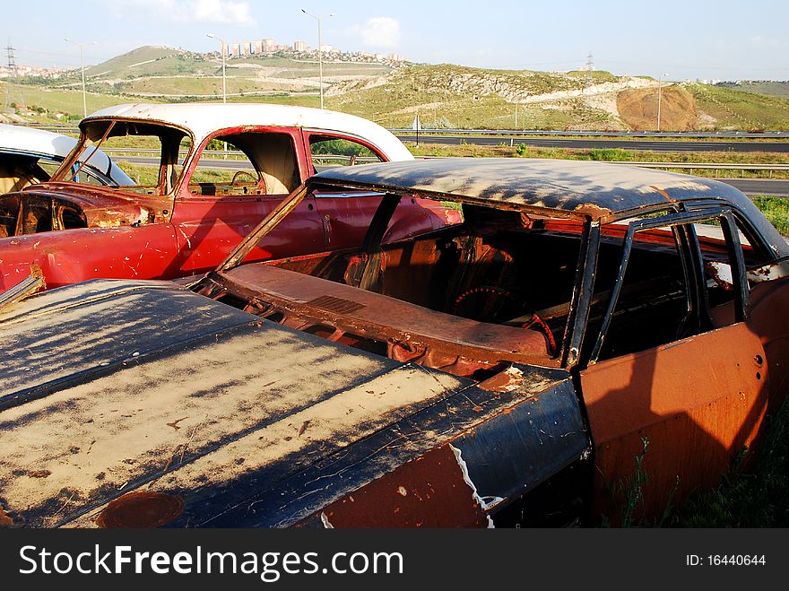 Old abandoned cars