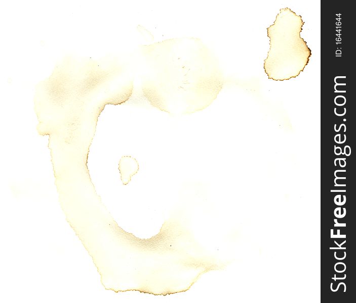Coffee stain on a white background. Scanned at high quality.