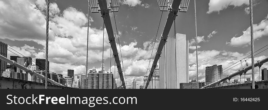 Road above Brooklyn Bridge, New York City