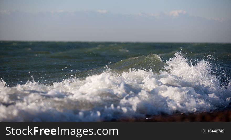 Beautiful landscape with waves on the sea. Beautiful landscape with waves on the sea