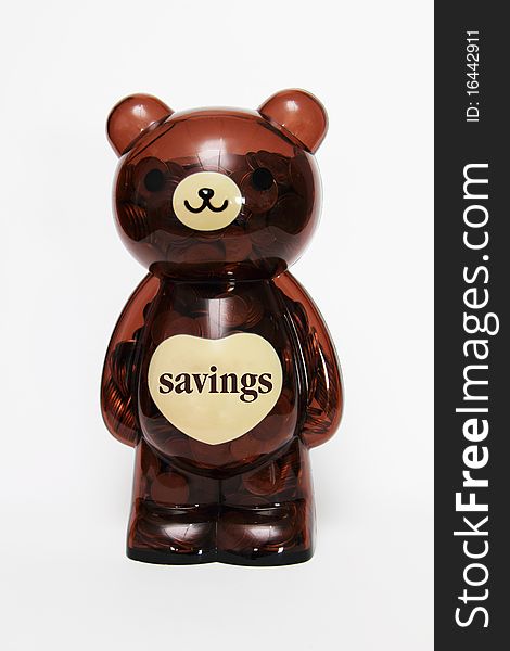 A modle piggybank on the white background