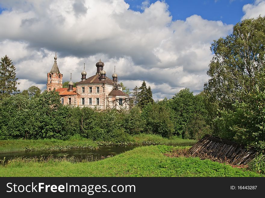 Old destroyed country church in north Russia. Old destroyed country church in north Russia