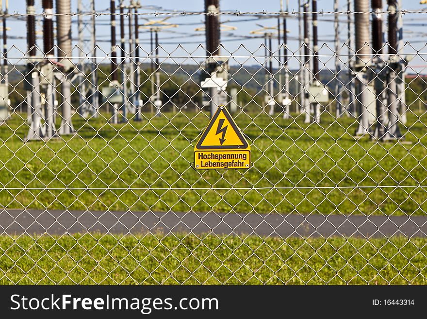 Electrical power plant in farmland area