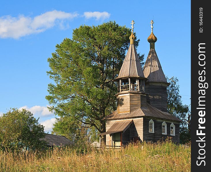 Old Wooden Chapel In North Russia