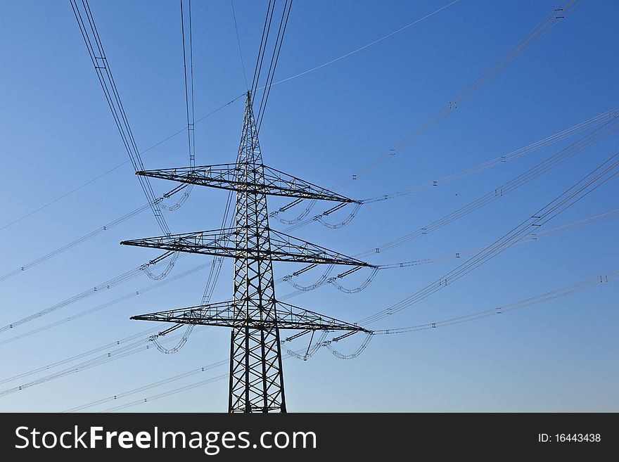 Electrical tower in beautiful landscape with sky. Electrical tower in beautiful landscape with sky