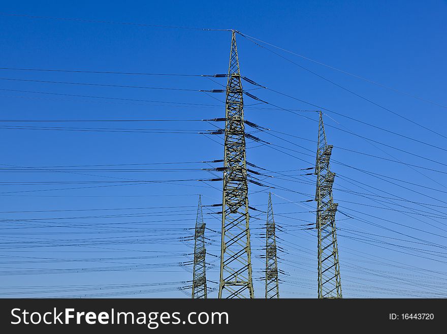 Electrical tower in beautiful landscape with sky. Electrical tower in beautiful landscape with sky