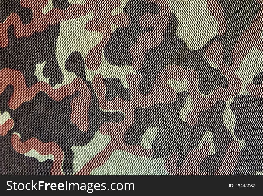 Camouflage pattern with rough realistic fabric texture