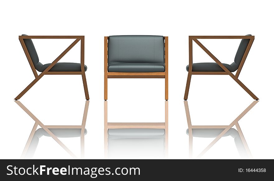 High resolution 3d render of modern chairs