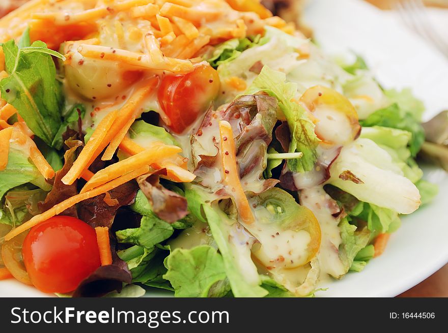 Fresh vegetable salad with carrot