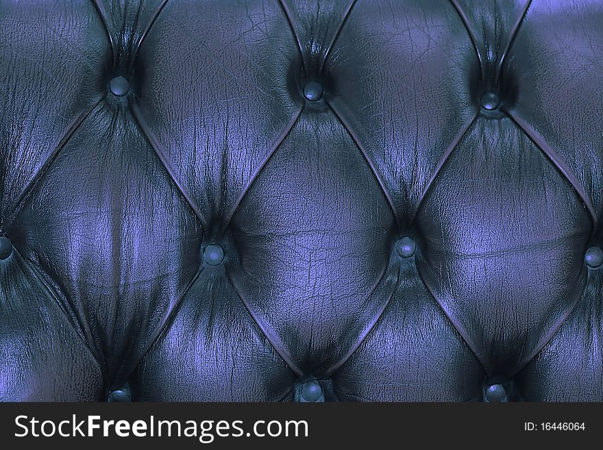 Black/Silver Buttoned Back Leather Background. Black/Silver Buttoned Back Leather Background
