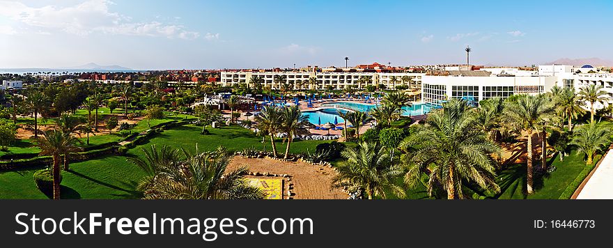 Panoramic territory of Hotel in Egypt. Panoramic territory of Hotel in Egypt